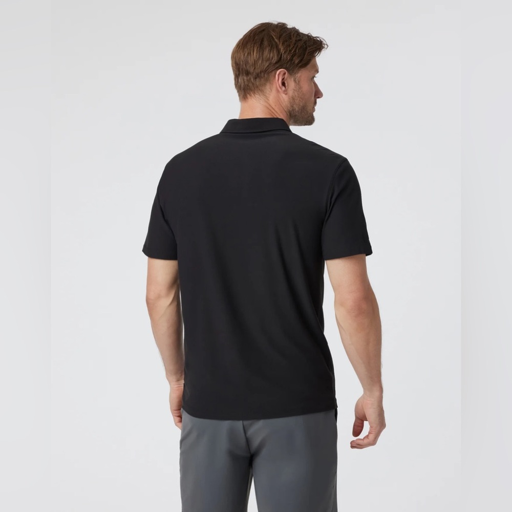 Vuori Strato Tech‎ Performance Knit Polo Black Medium Golf Athleisure Casual - Picture 8 of 9